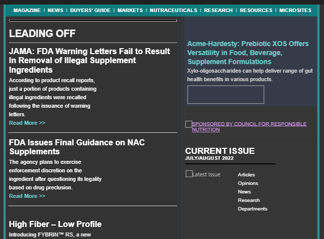 JAMA: FDA Warning Letters Fail to Result In Removal of Illegal Supplement Ingredients
